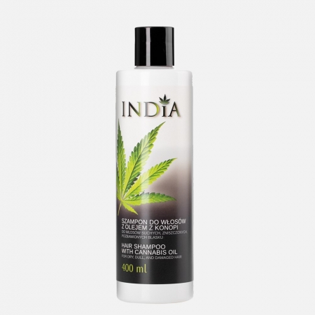 INDIA COSMETICS Szampon do włosów z olejem konopnym 400ml